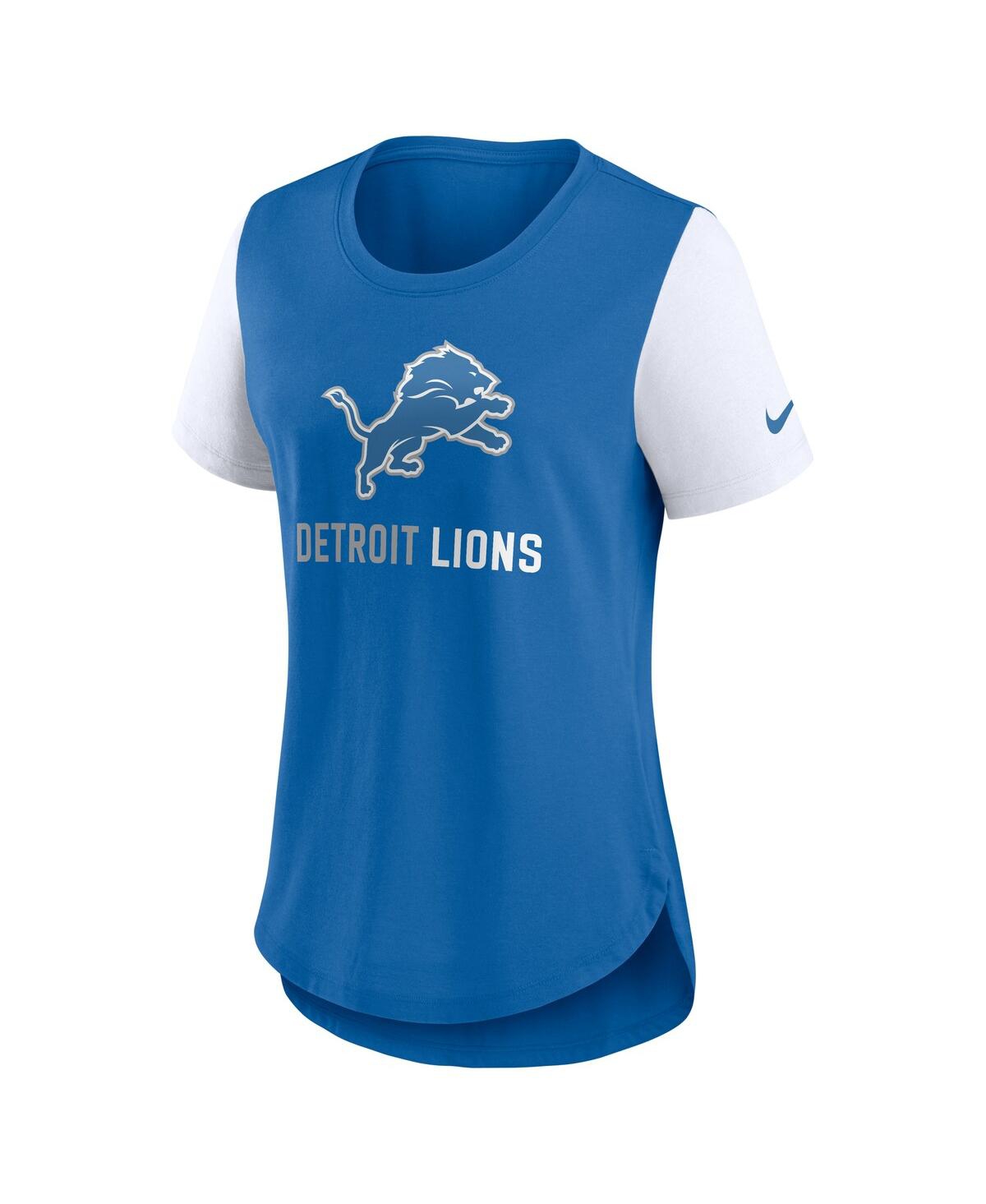 Nike Women's Blue Detroit Lions Team Nod Tri-blend Fashion T-shirt In Blue