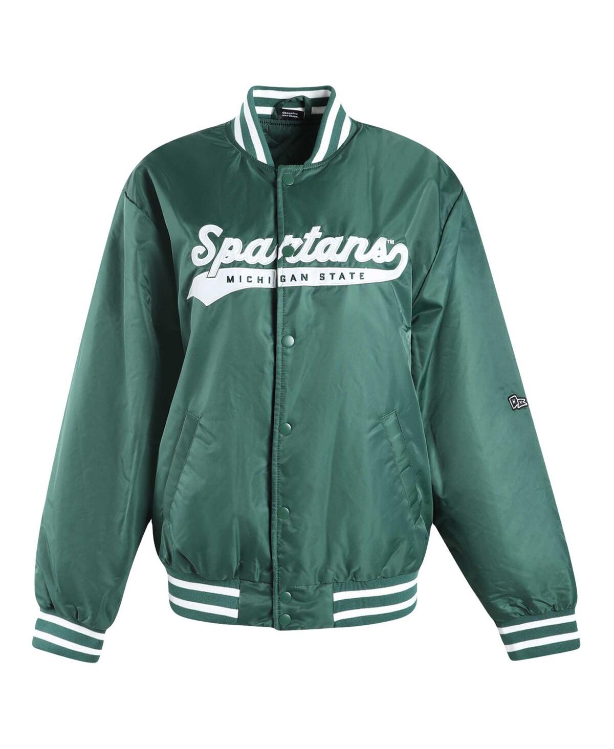 Hype And Vice Green Michigan State Spartans A-game Varsity Full-snap Jacket In Green