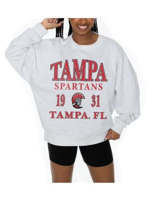 Women's White Tampa Spartans Premium Fleece Pullover Sweatshirt