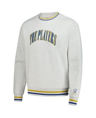 Men's Heather Gray THE PLAYERS Striped Pullover Sweatshirt