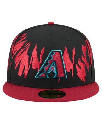 Men's Black/Red Arizona Diamondbacks Retro Pattern 59FIFTY Hat
