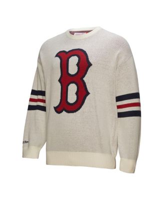 Men's Cream Boston Red Sox Retro Pullover Sweater