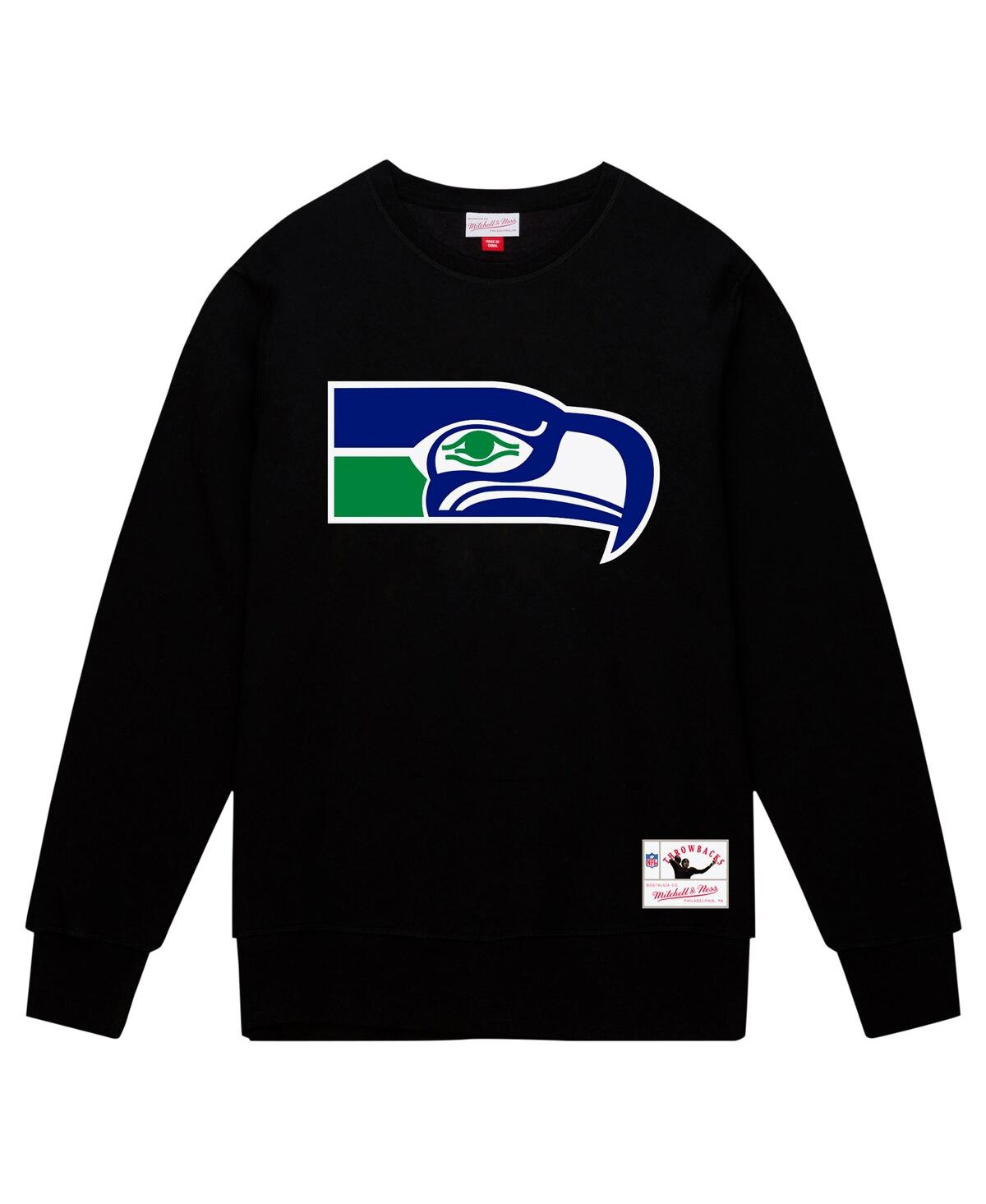 Mitchell & Ness Black Seattle Seahawks Basic Fleece Pullover Sweatshirt In Black