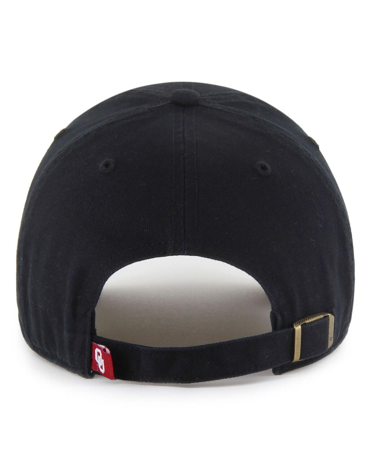 47 Brand Men's Black Oklahoma Sooners Clean Up Adjustable Hat In Black