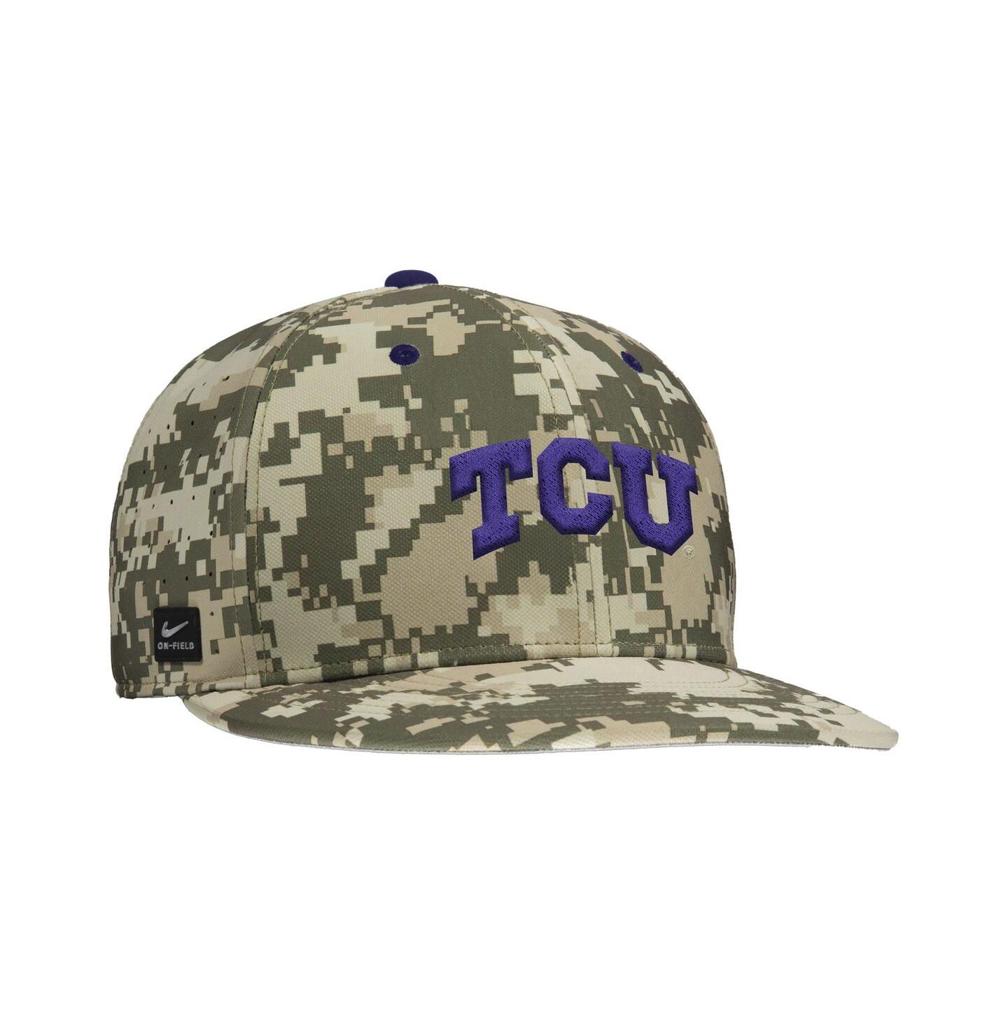 Мужская кепка Nike Digital Camo TCU Horned Frogs On-Field Baseball Performance Fitted Hat — фото 3