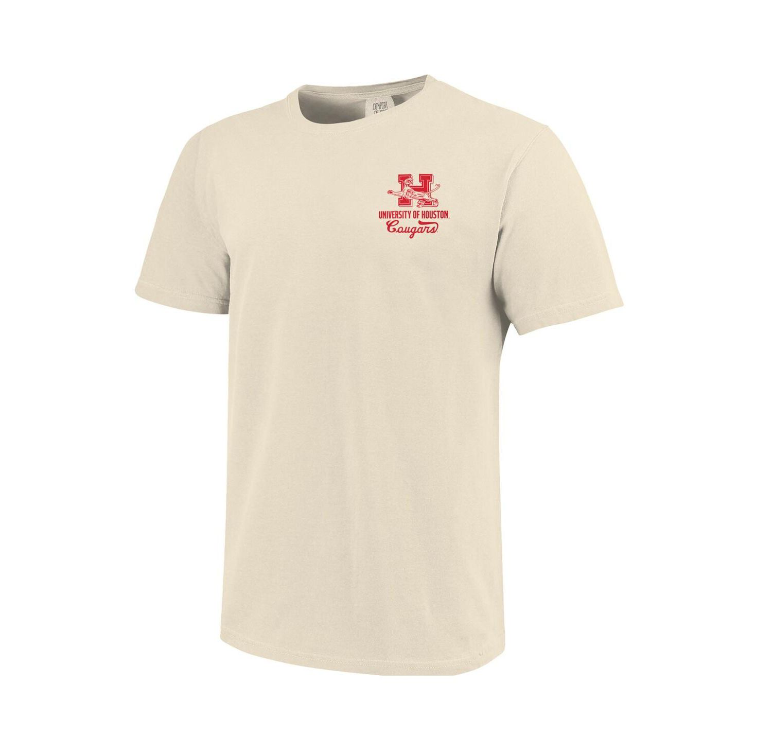 Men's Cream Houston Cougars Comfort Colors Mascot Overlay T-Shirt