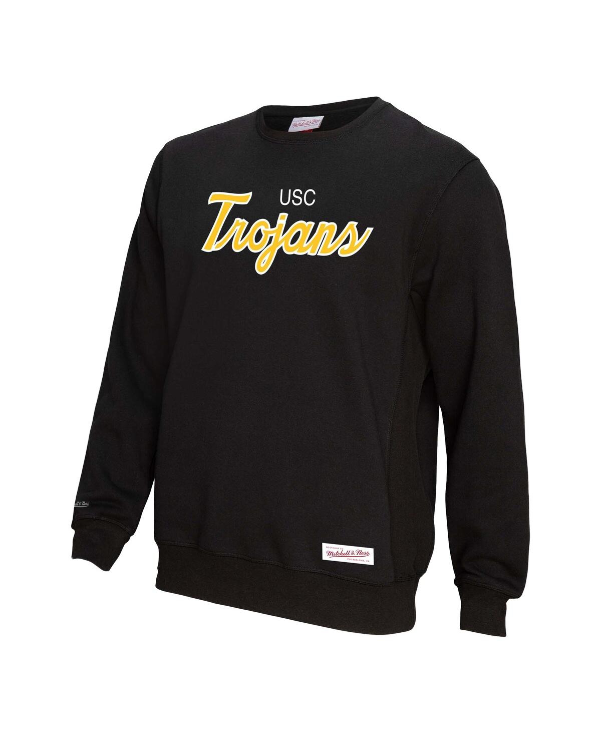 Mitchell & Ness Black Usc Trojans Elite Script Pullover Sweatshirt In Black