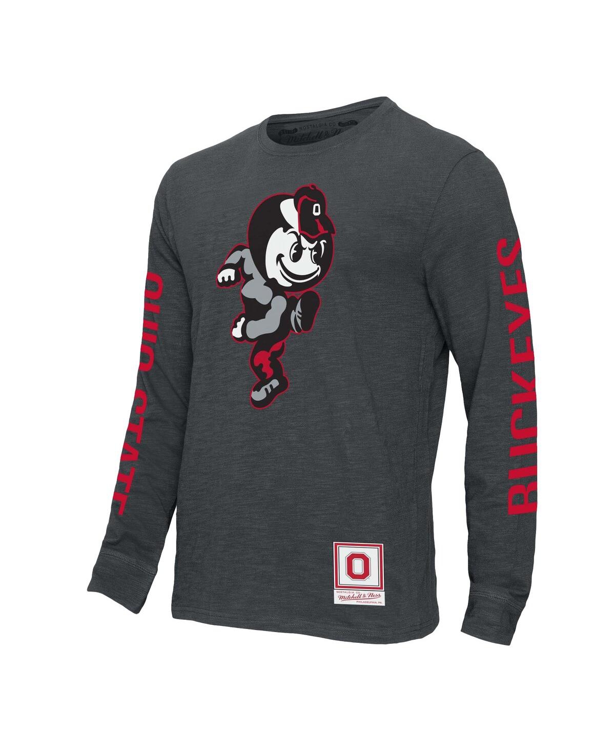 Mitchell & Ness Men's Charcoal Ohio State Buckeyes Team Pride Long Sleeve T-shirt In Charcoal