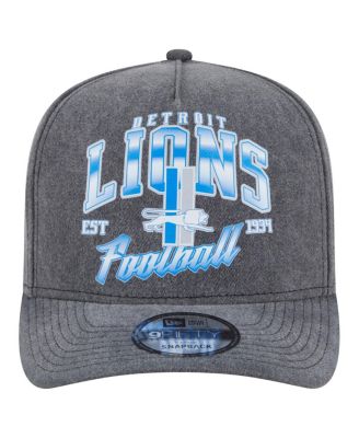 Men's&nbsp;Black Detroit Lions Throwback Washed A-Frame 9FIFTY Snapback Hat