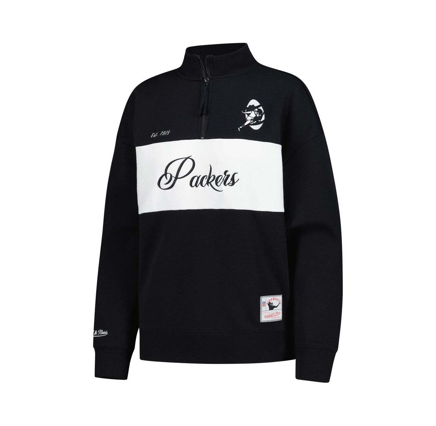 Women's Black Green Bay Packers Quarter-Zip Jacket