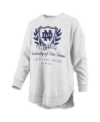 Women's Heather Gray Notre Dame Fighting Irish Field Day Melange Poncho Pullover Sweatshirt