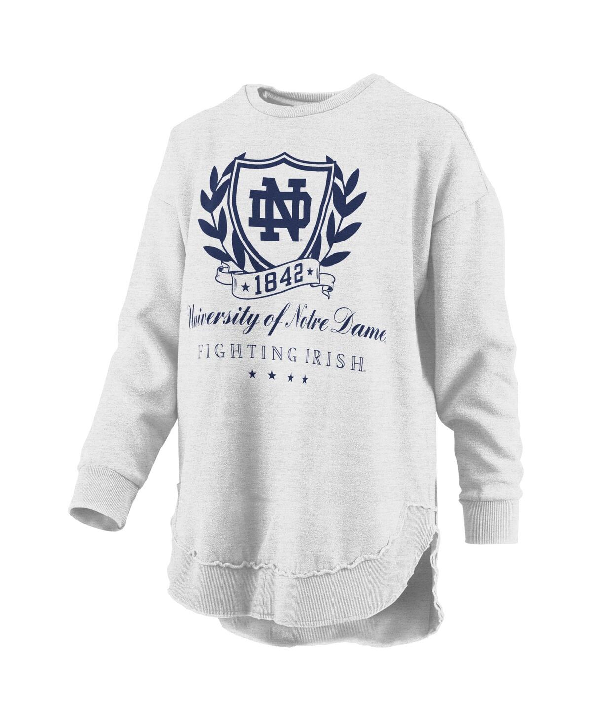 PRESSBOX WOMEN'S HEATHER GRAY NOTRE DAME FIGHTING IRISH FIELD DAY MELANGE PONCHO PULLOVER SWEATSHIRT 