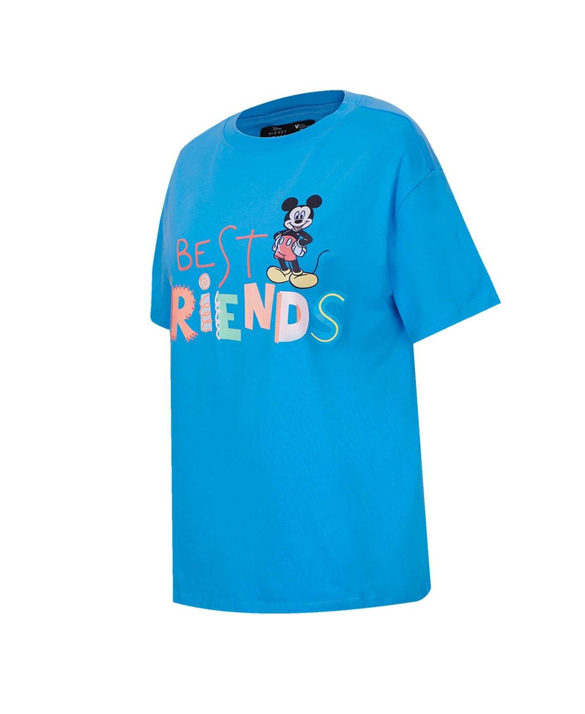 Freeze Max Women's Blue Mickey Friends Always Together Boyfriend T-shirt In Blue