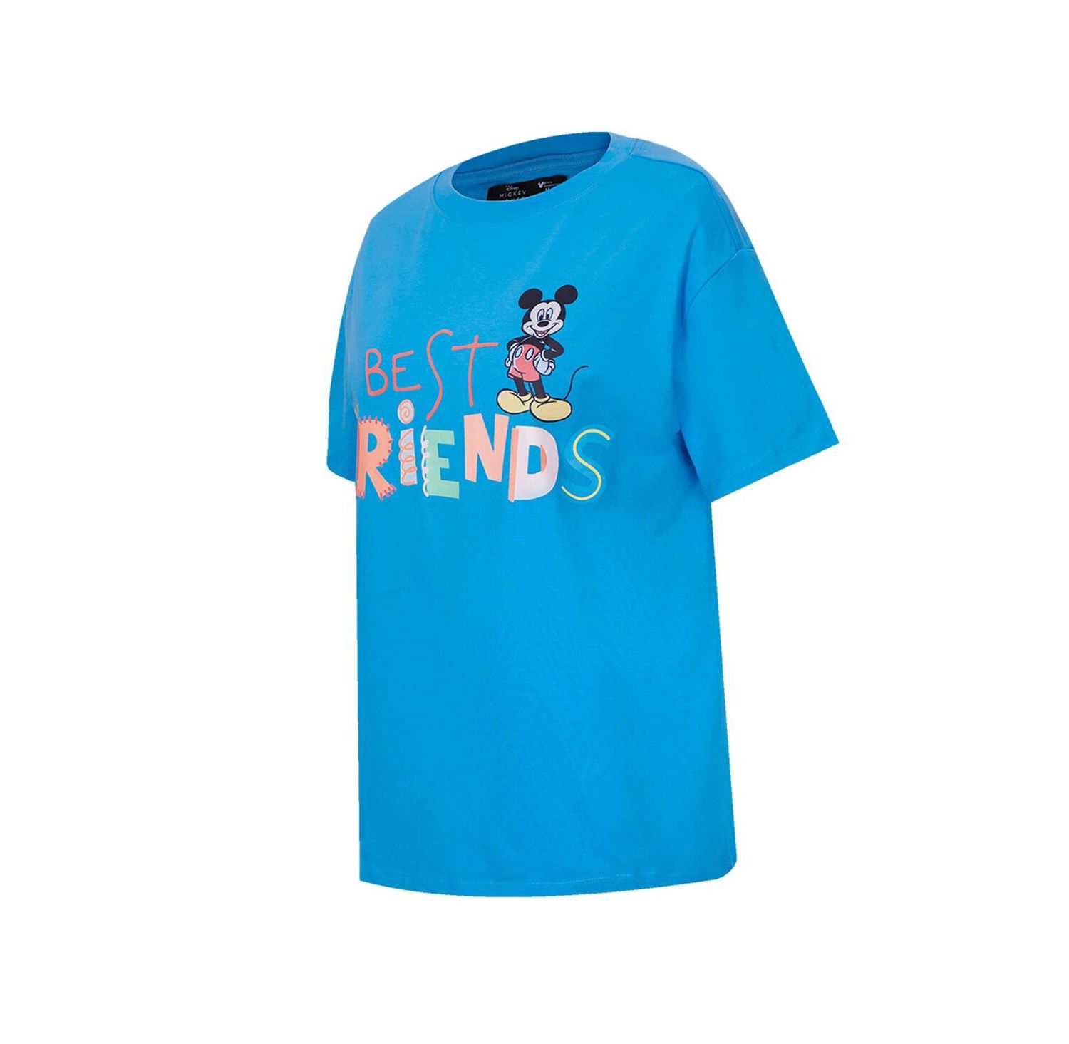 Women's Blue Mickey Friends Always Together Boyfriend T-Shirt