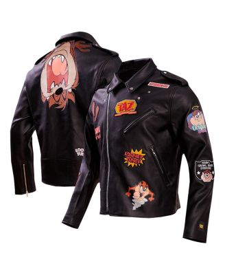 Freeze Max - Men's Black Looney Tunes Graphic Biker Full-Zip Jacket