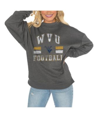 Gameday Couture - Women's Charcoal West Virginia Mountaineers Drop Shoulder Fleece Drop Pullover Sweatshirt