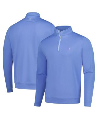 Peter Millar - Men's&nbsp;Blue THE PLAYERS Goldman Perth Melange Performance Quarter-Zip Pullover