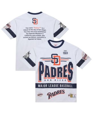 Mitchell & Ness - Men's White San Diego Padres Cooperstown Collection Team Origins Premium T-Shirt