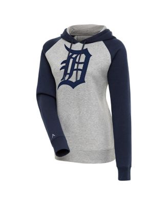 Antigua - Heather Gray/Navy Detroit Tigers Victory Raglan Sleeve Pullover Hoodie
