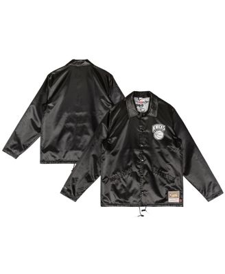 Mitchell & Ness - Men's Black New York Knicks Hardwood Classics Doodle Coaches Full-Snap Jacket