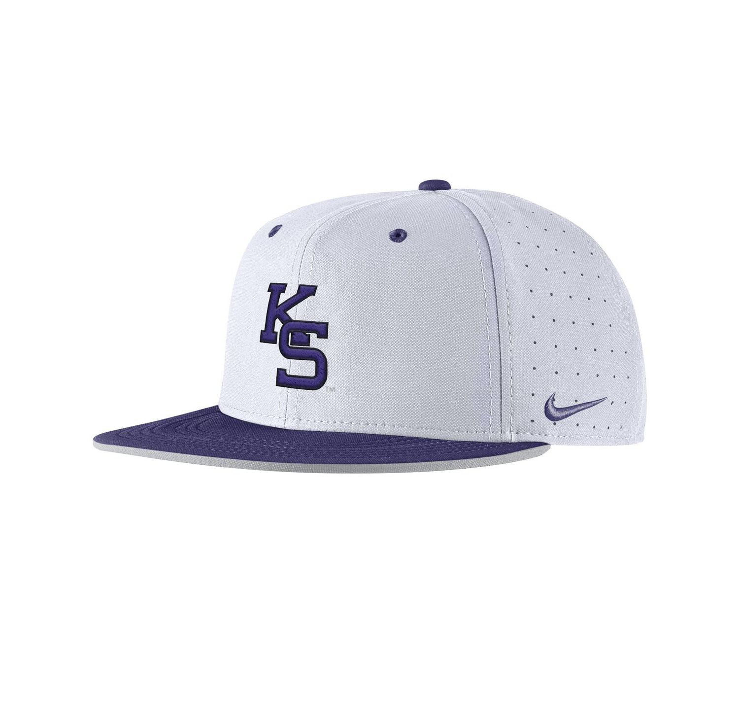 Men's White Kansas State Wildcats On-Field True Performance Baseball Fitted Hat