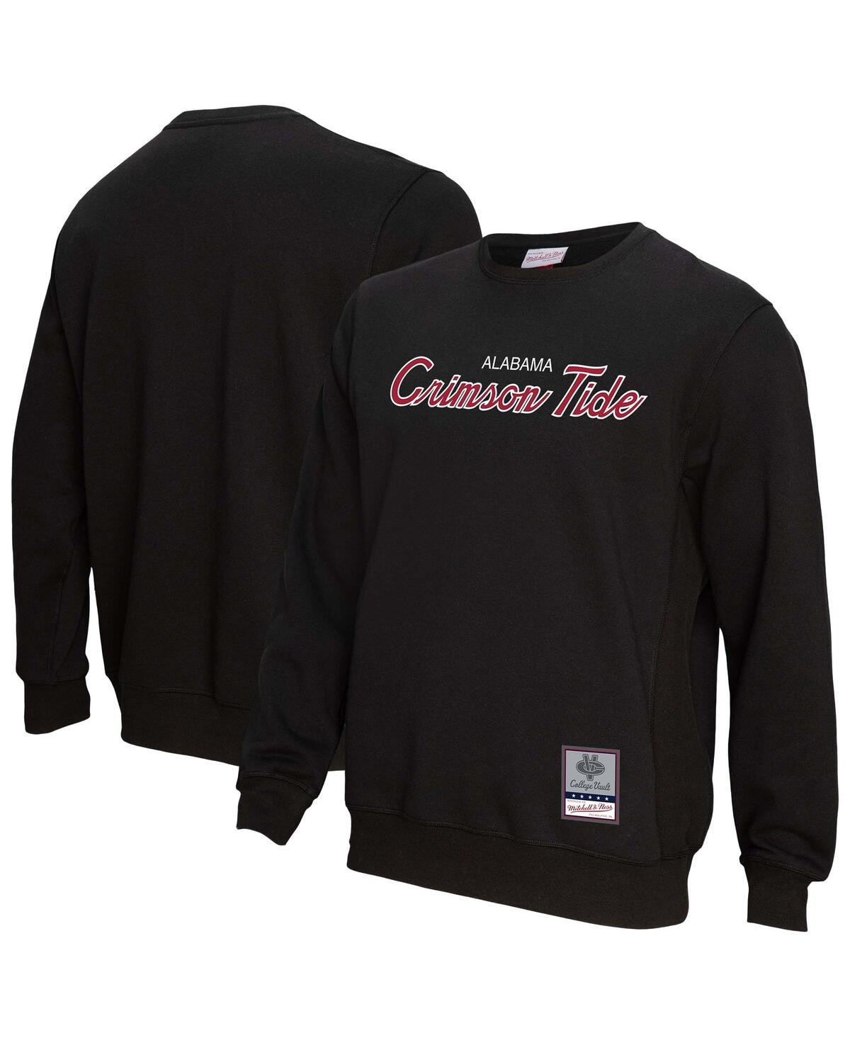 Mitchell & Ness Men's Black Alabama Crimson Tide Elite Script Pullover Sweatshirt In Black