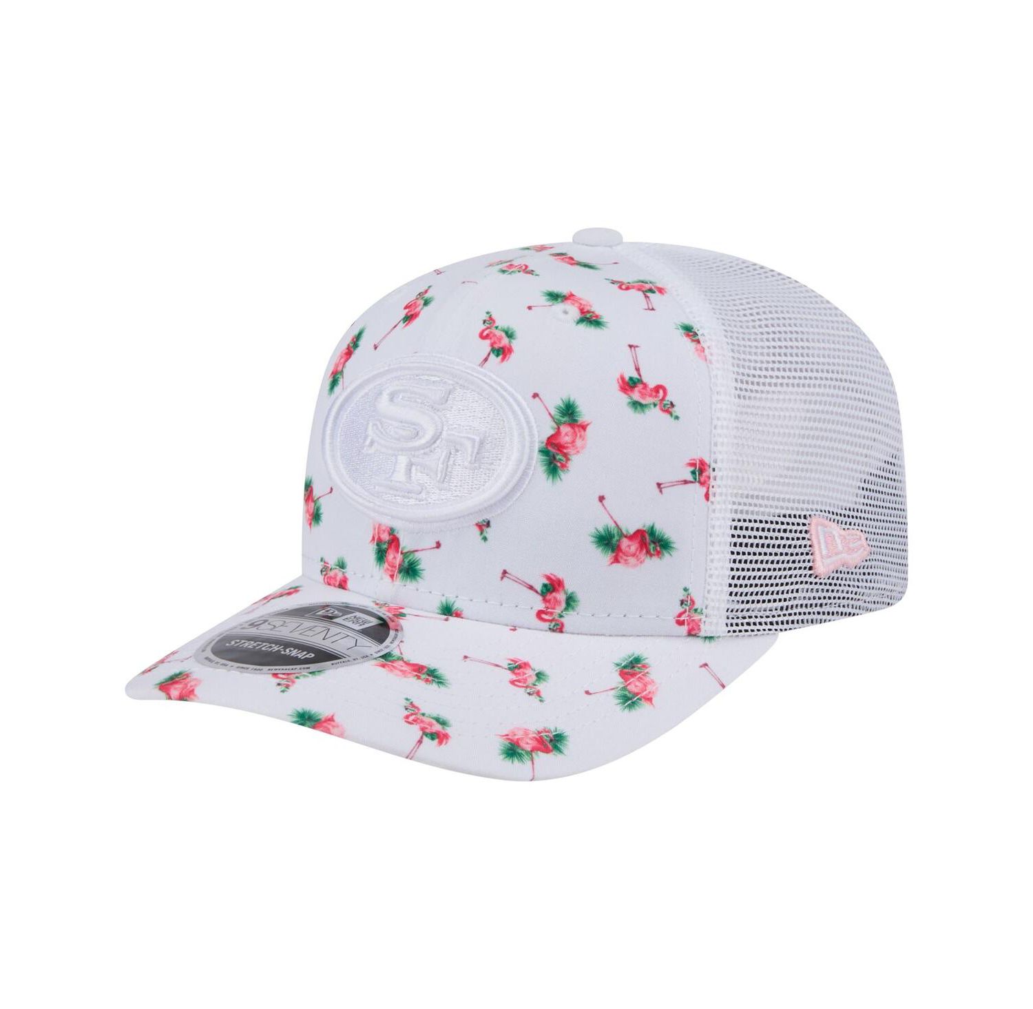 Men's White San Francisco 49ers Adventure Flamingo Pattern 9SEVENTY Stretch-Snap Hat