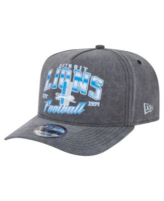 New Era - Men's&nbsp; Black Detroit Lions Throwback Washed A-Frame 9FIFTY Snapback Hat