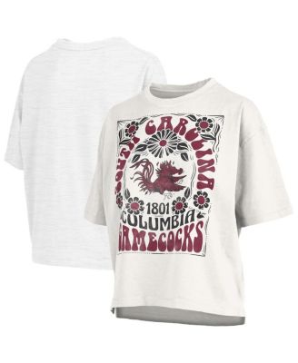 Pressbox - Women's White South Carolina Gamecocks Harmony Oversized T-Shirt
