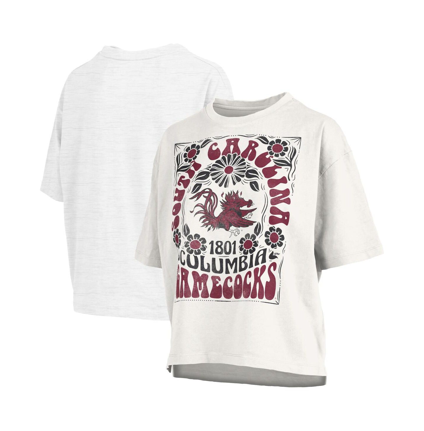Женская футболка Pressbox White South Carolina Gamecocks Harmony Oversized — фото 1