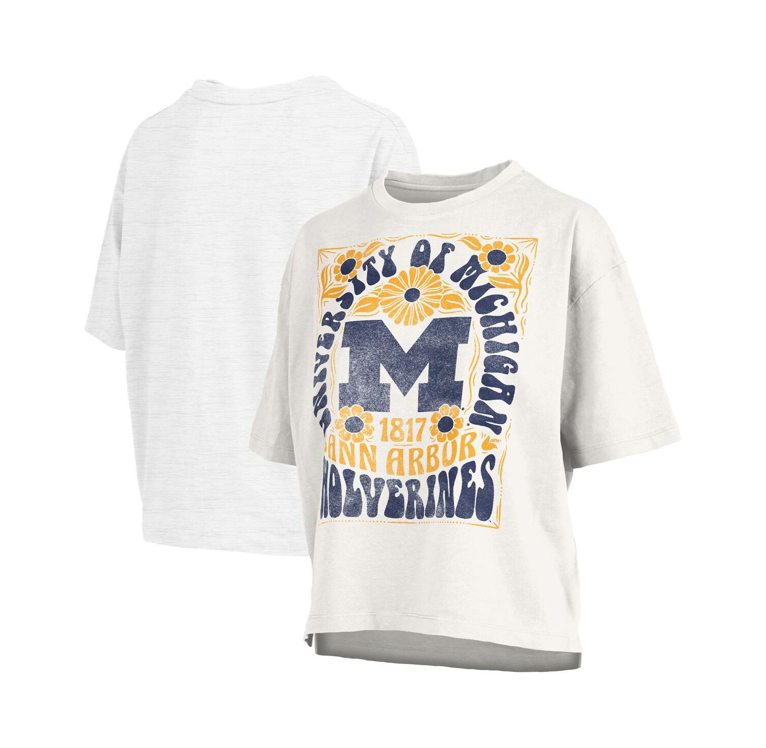 Women's White Michigan Wolverines Harmony Oversized T-Shirt