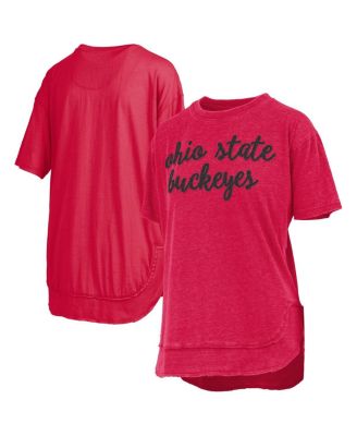 Pressbox - Women's Scarlet Ohio State Buckeyes Poncho T-Shirt