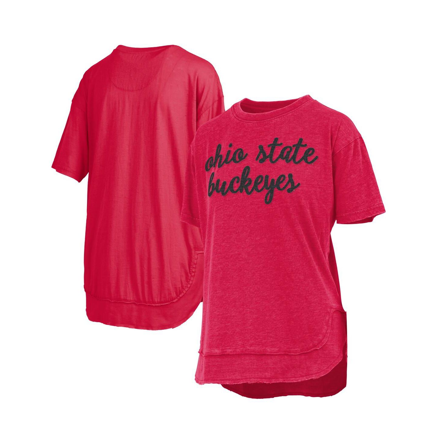 Женская футболка Pressbox Scarlet Ohio State Buckeyes Poncho — фото 1