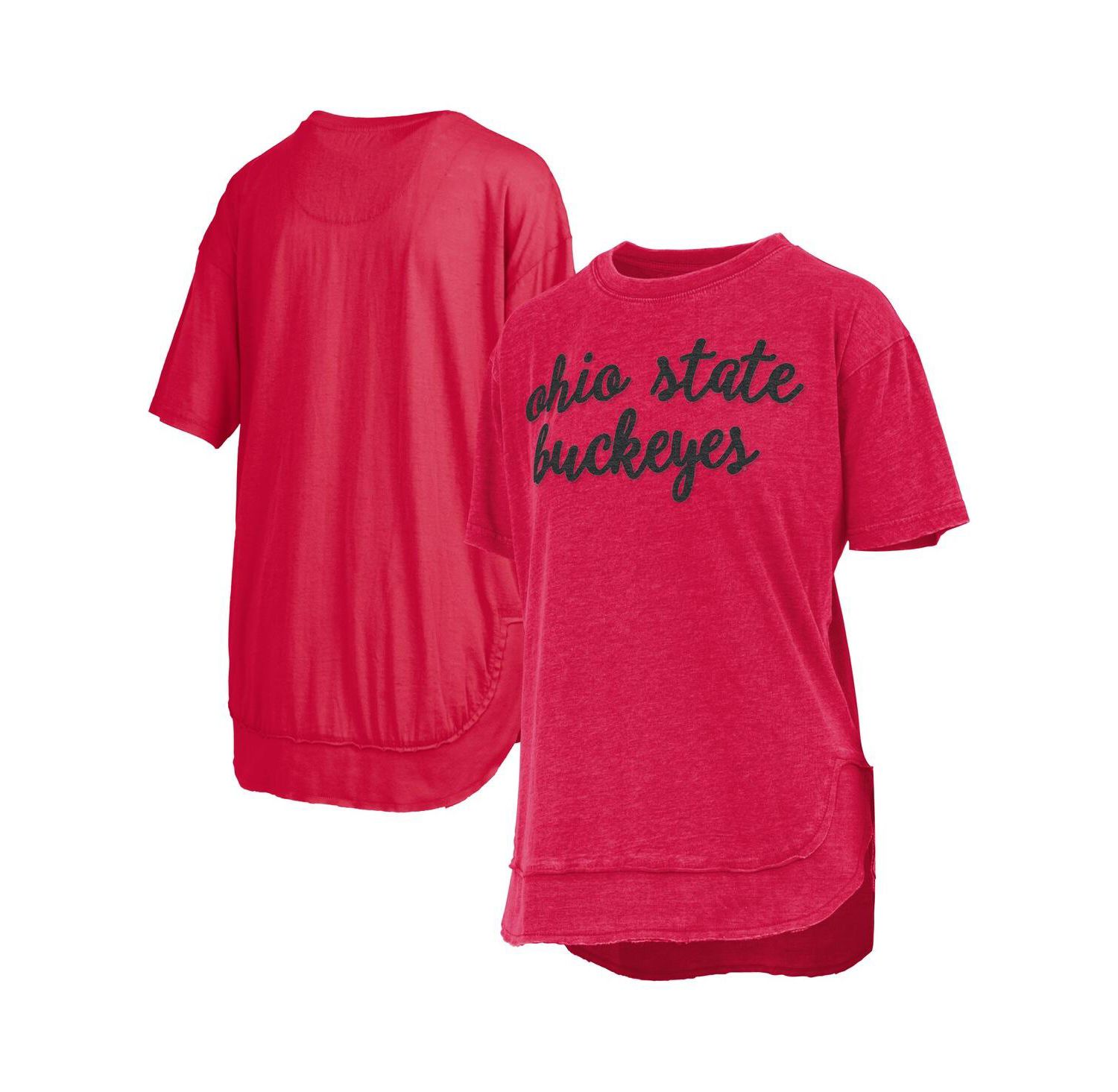 Women's Scarlet Ohio State Buckeyes Poncho T-Shirt