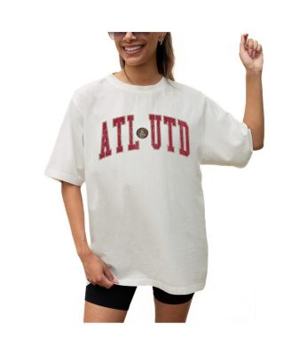 Gameday Couture - Women's Cream Atlanta United FC Goal Line Oversized T-Shirt