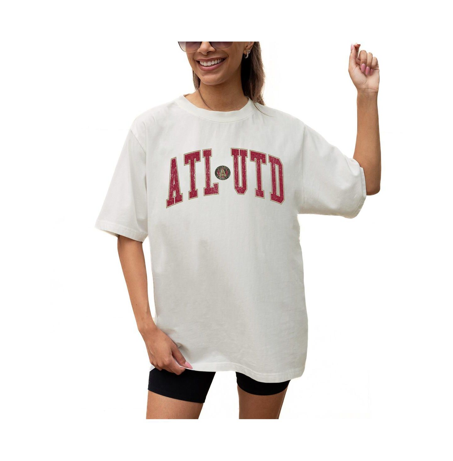 Женская футболка Gameday Couture Cream Atlanta United FC Goal Line Oversized — фото 1