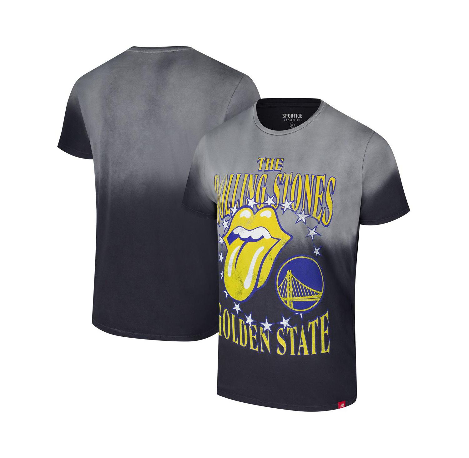 Men's and Women's Gray Rolling Stones x Golden State Warriors Bingham Collab T-Shirt