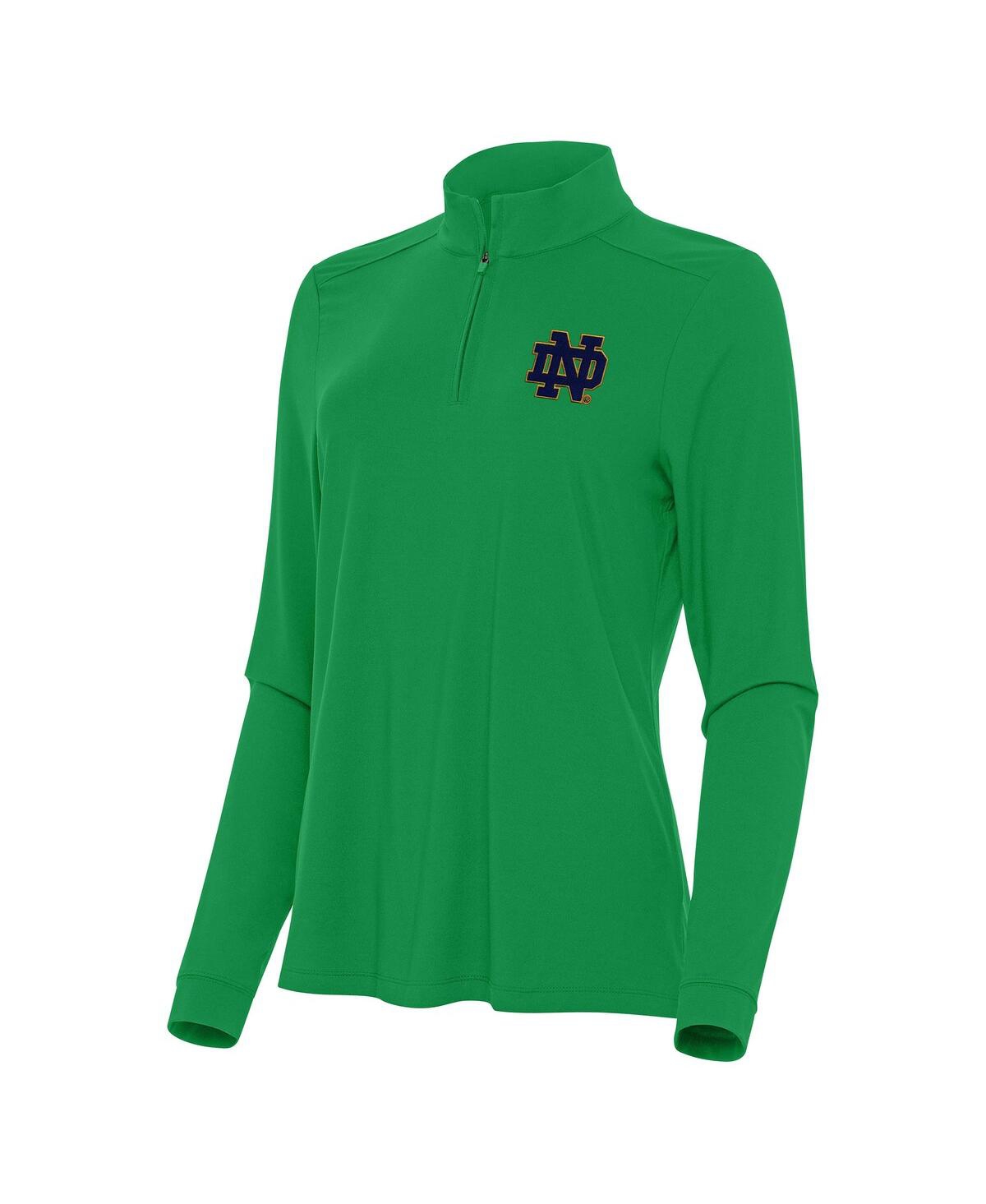 Women's Green Notre Dame Fighting Irish Intent Quarter-Zip Top - Green