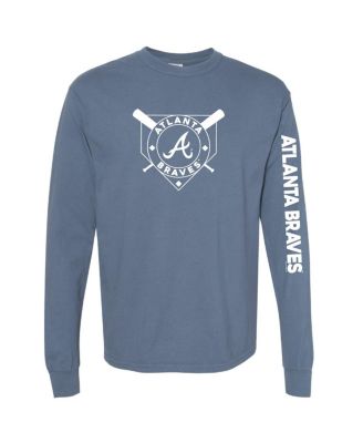 Soft As A Grape - Women's Navy Atlanta Braves Pigment Dye Long Sleeve T-Shirt