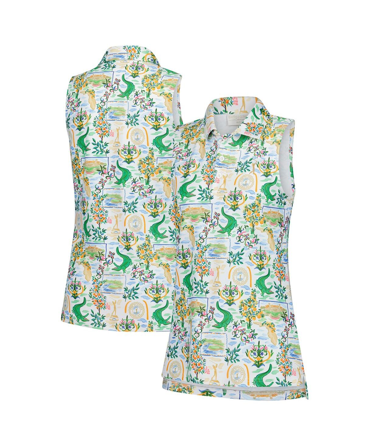 Women's White The Players Sawgrass Clubhouse Alice Sleeveless Polo Shirt - White