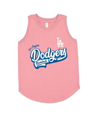 Soft As A Grape - Big Girls Pink Los Angeles Dodgers Tank Top