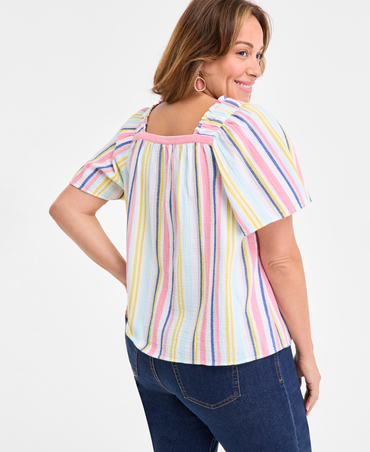 Style & Co Plus Size Printed Short-sleeve Top, Exclusively At Macy's