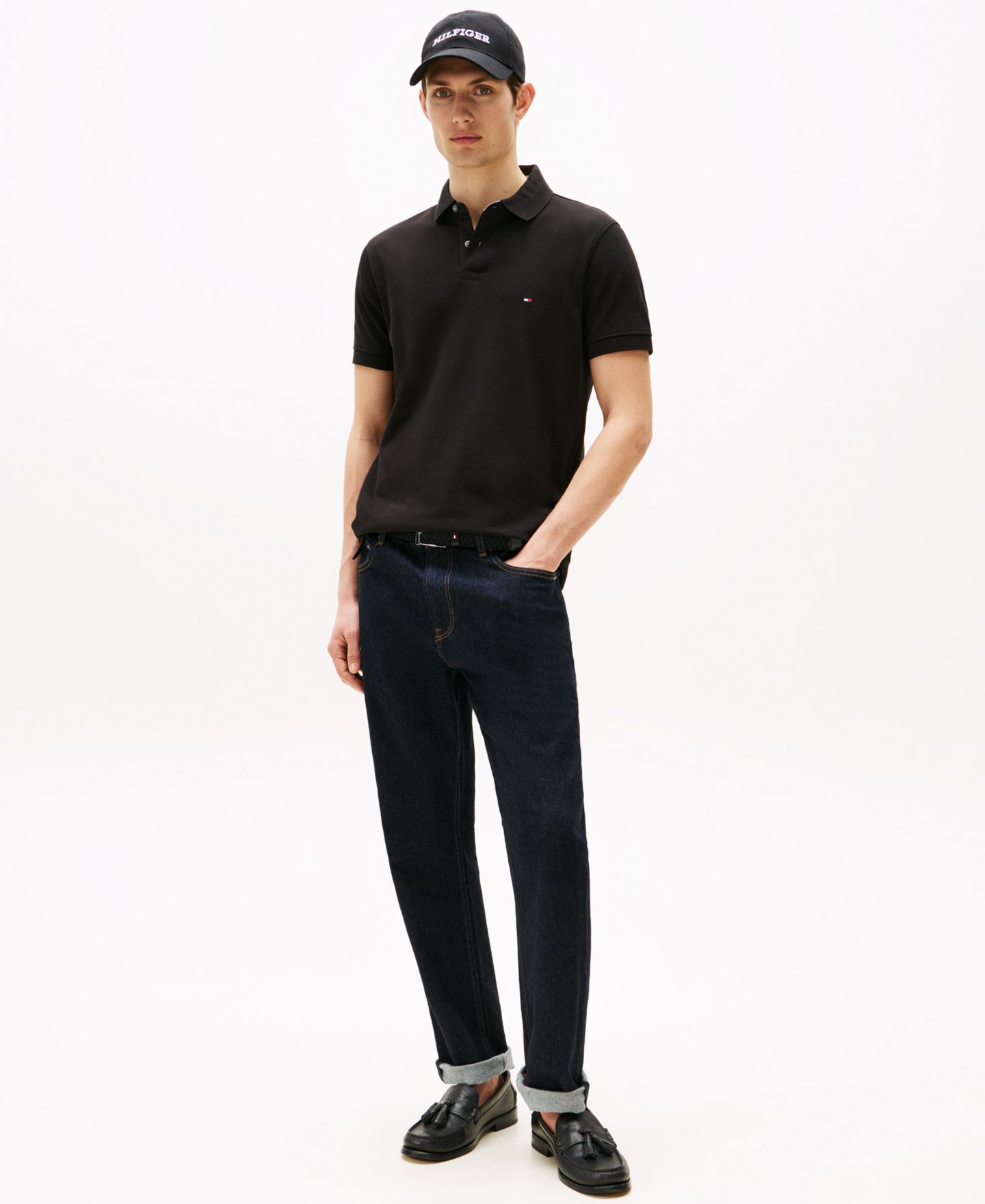 Мужское поло Tommy Hilfiger Cotton Classic-Fit 1985 Polo Shirt, цвет: Чёрный — фото 2