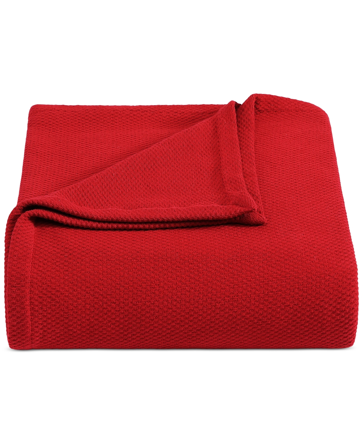 Tommy Hilfiger Solid Cotton Pique Blanket, Full/queen