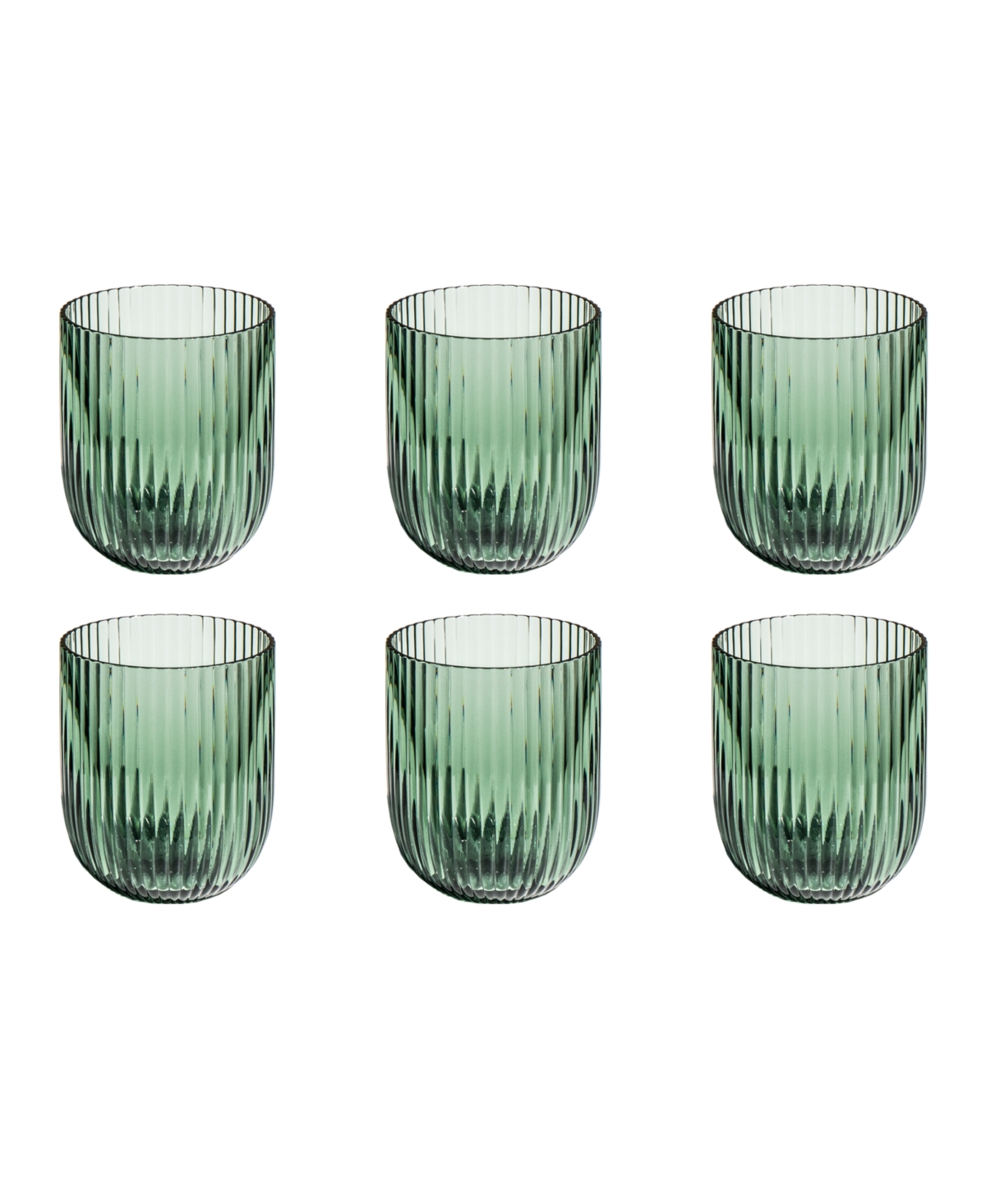 Tarhong Mesa Stemless Glasses, Set Of 6 In Green