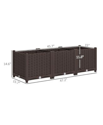 4 x 1 x 1 ft Plastic Garden Box w/Drainage Holes,