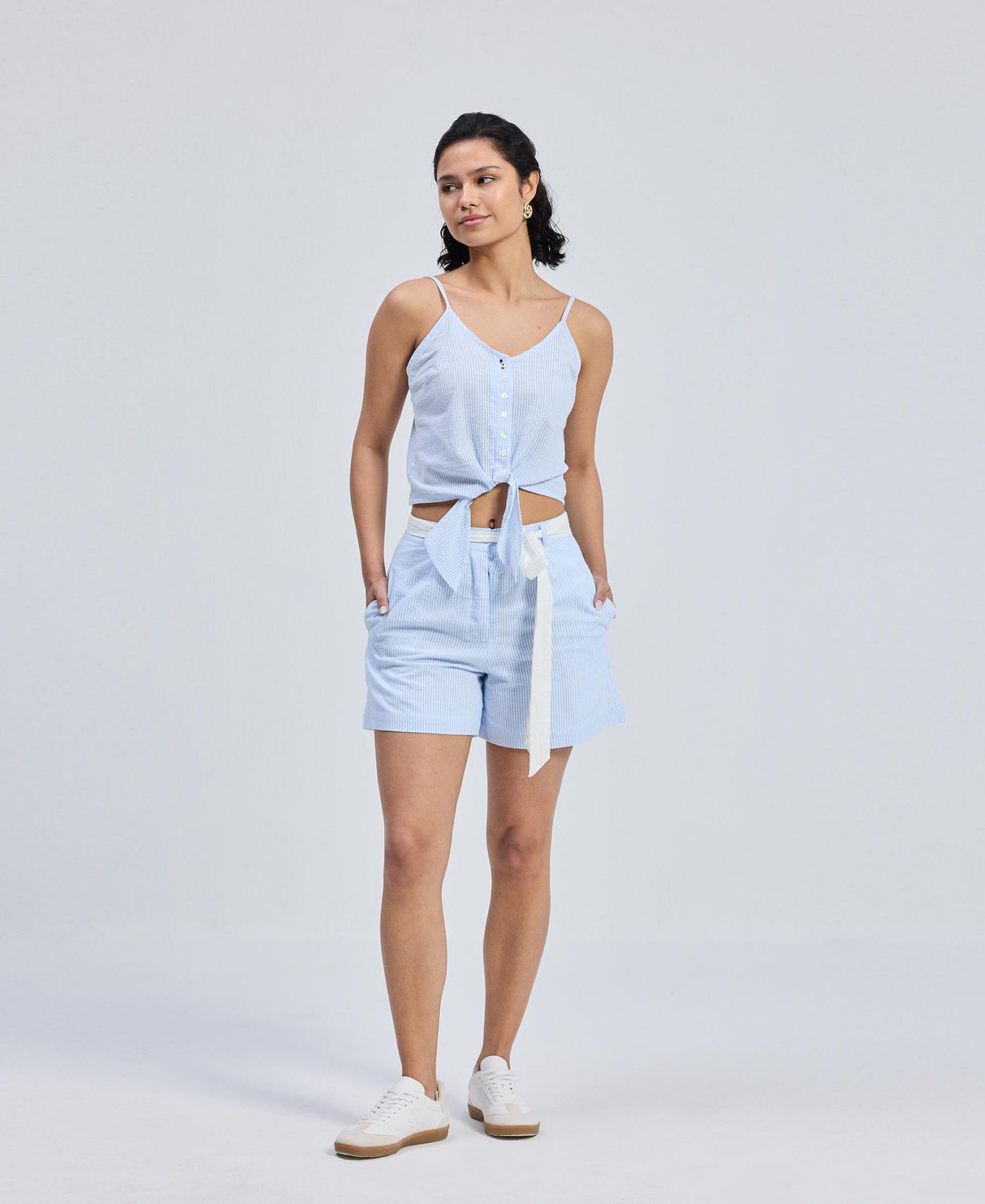 Women's Regular Fit Shorts in Stripes