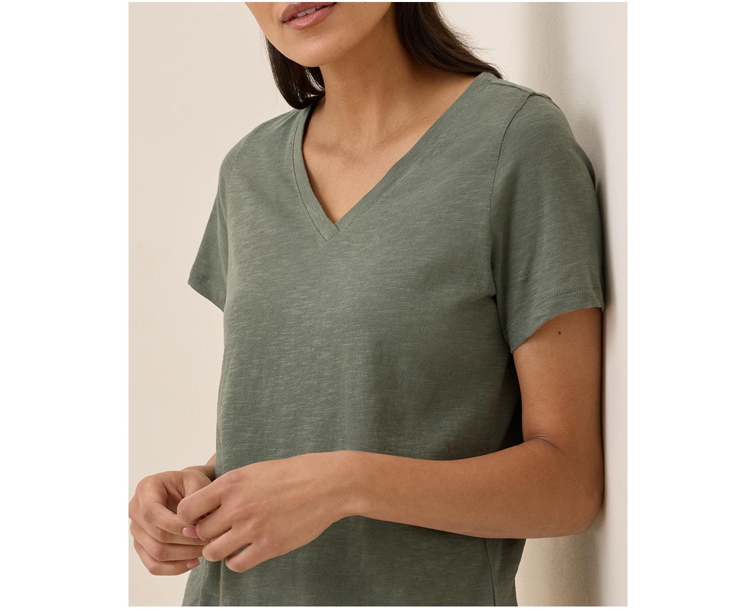 Women's Organic Cotton Featherweight Slub V-Neck Tee