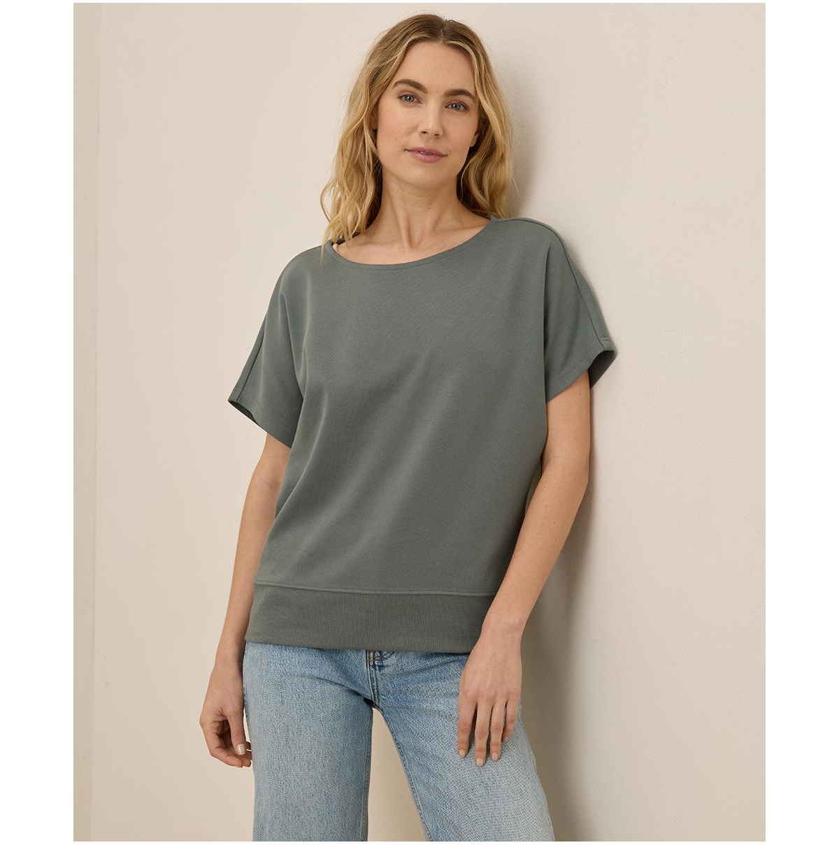 Women's Organic Cotton Airplane Dolman Top - Midnight blue