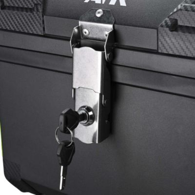 45L Universal Motorcycle Tour Tail Box Scooter Trunk Storage with Backrest Safety Lock